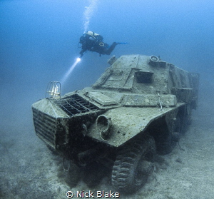 Alvis military vehicle and diver, National Dive Centre, C... by Nick Blake 